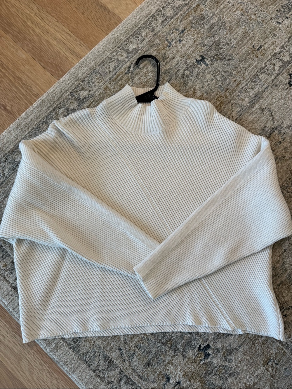 Anthropologie Meave Women’s Cream Ribbed Mock Neck Sweater